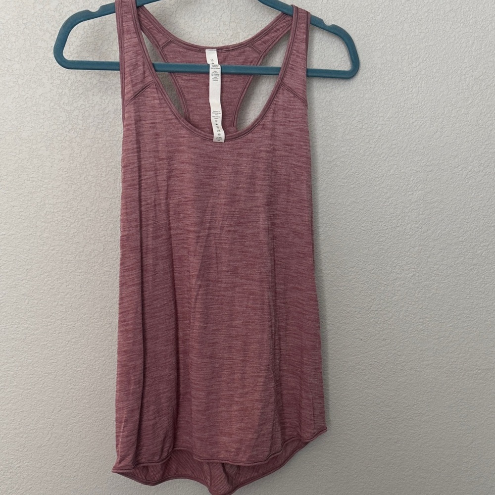 Lululemon Essential Tank - Size 10 Heathered Dark Pink Mauve